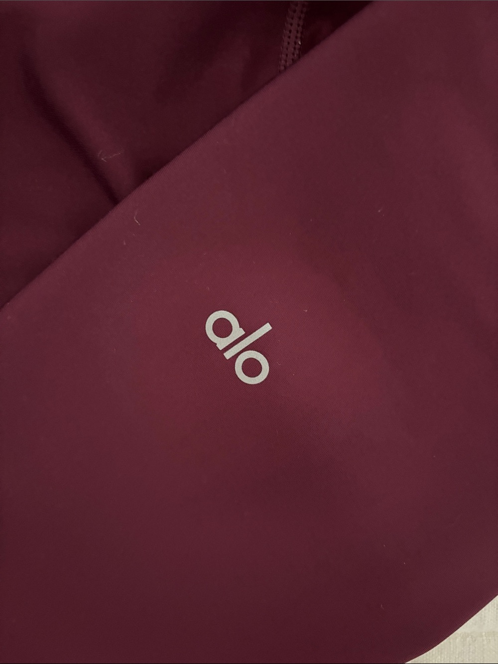 ALO Yoga Women's Crop Top and Leggings Set in Burgundy - Picture 3 of 4